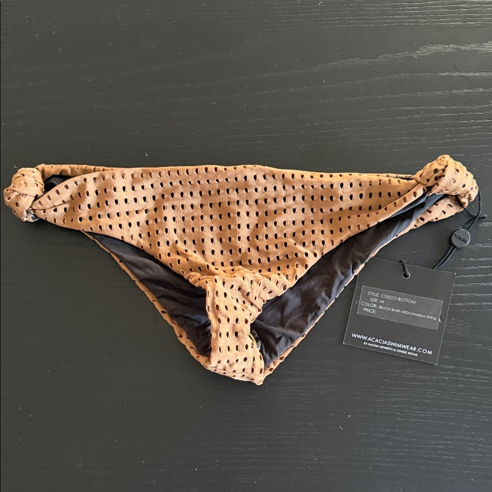 Acacia Swimwear Tan Perforated Bikini Bottom